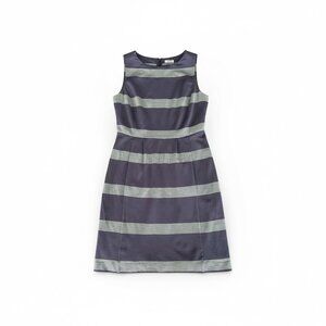 FOSSIL SLEEVELESS BLUE STRIPED LINED SIZE 6 DRESS FOR WORK OR EVENING OUT